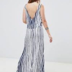 Asos Brushed Stripe Maxi Beach Dress Sz 8